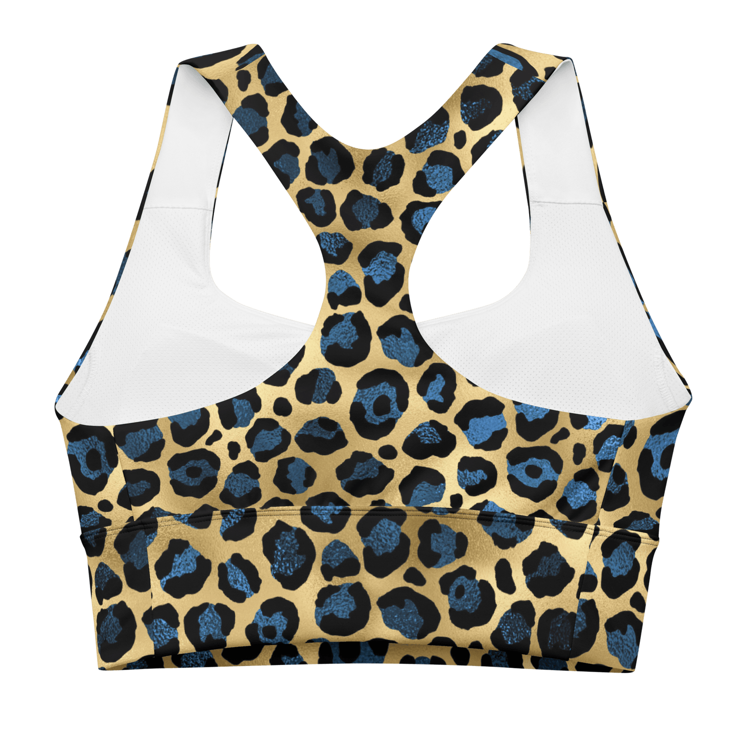 Desert Night Blue Leopard - Compression Sports Bra - Sports Bra - GYMLEGGS LLC