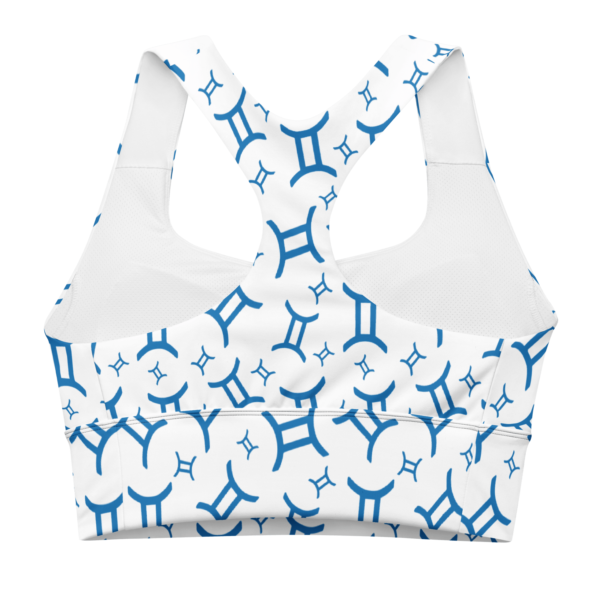 Zodiac Gemini White - Compression Sports Bra - Sports Bra - GYMLEGGS LLC