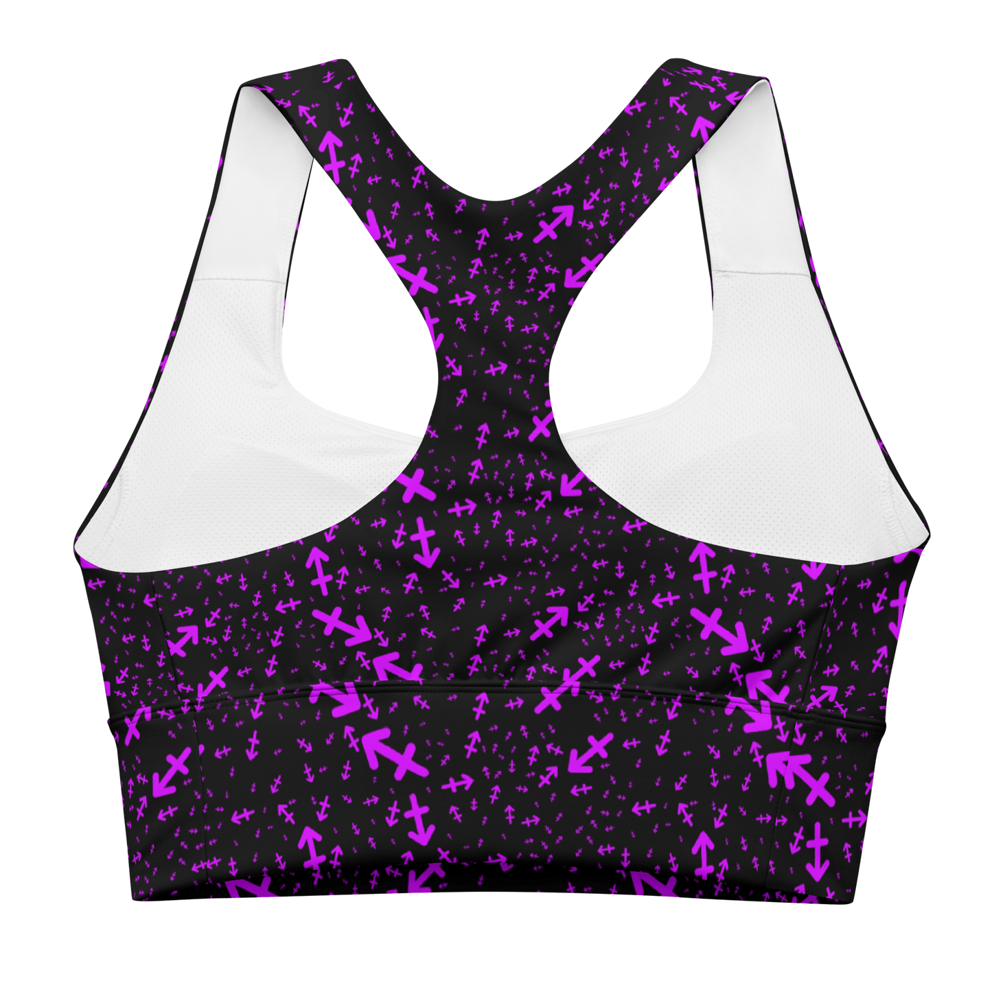 Zodiac Sagittarius Black - Compression Sports Bra - Sports Bra - GYMLEGGS LLC