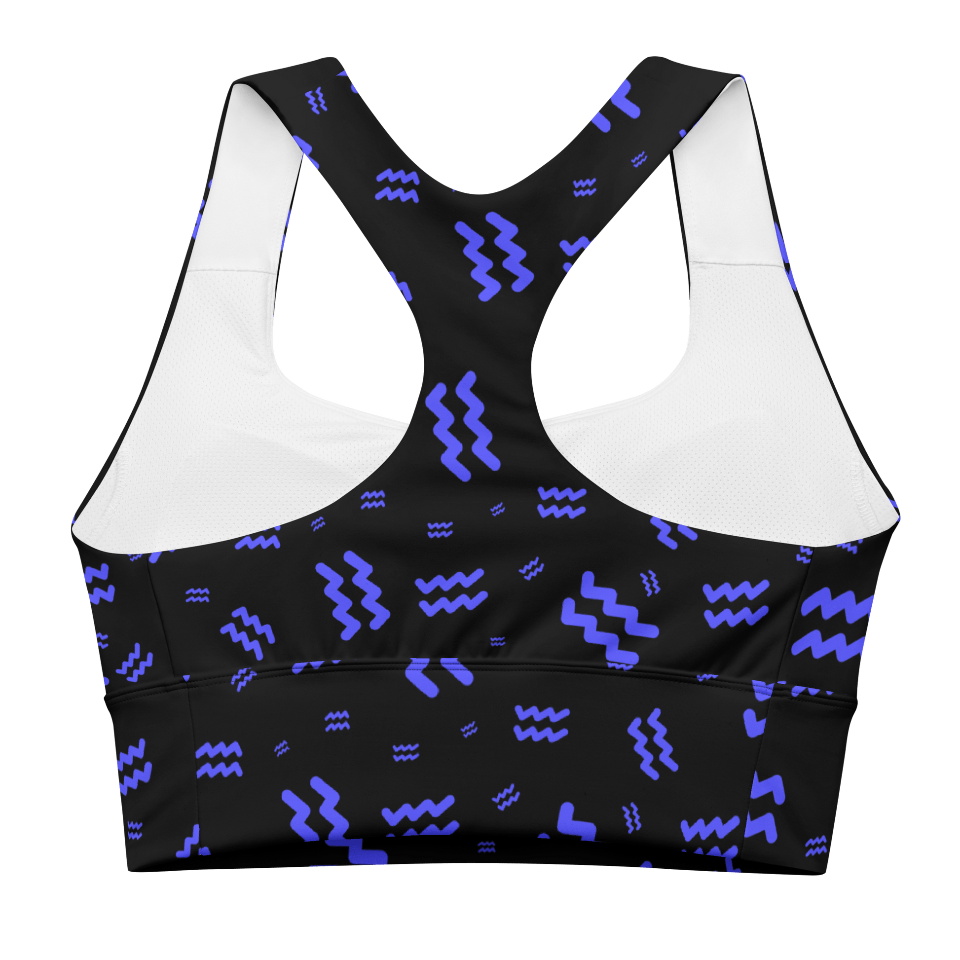 Zodiac Aquarius Black - Compression Sports Bra - Sports Bra - GYMLEGGS LLC