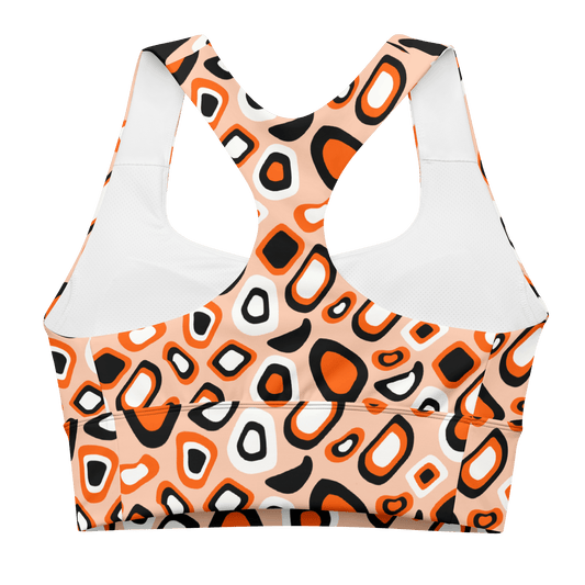 Abstract Peachy Cow - Compression Sports Bra - Sports Bra - GYMLEGGS LLC