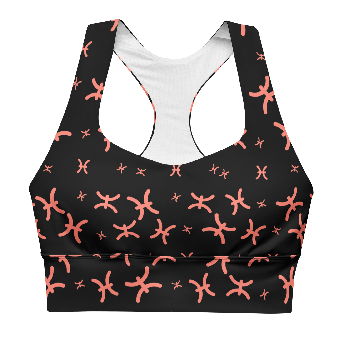 Zodiac Pisces Black - Compression Sports Bra - Sports Bra - GYMLEGGS LLC