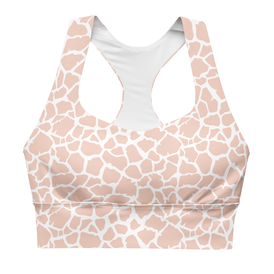Pink Angolan Giraffe - Compression Sports Bra - Sports Bra - GYMLEGGS LLC