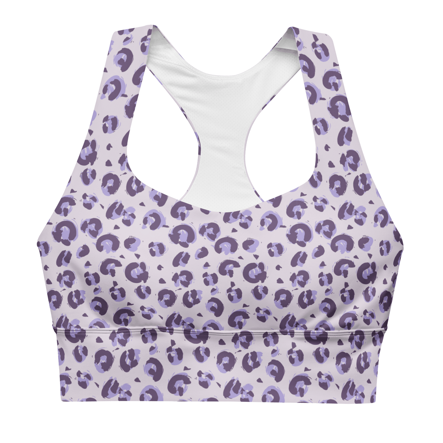 Violet African Cheetah - Compression Sports Bra - Sports Bra - GYMLEGGS LLC