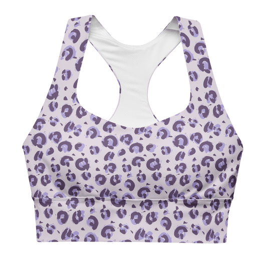 Violet African Cheetah - Compression Sports Bra - Sports Bra - GYMLEGGS LLC