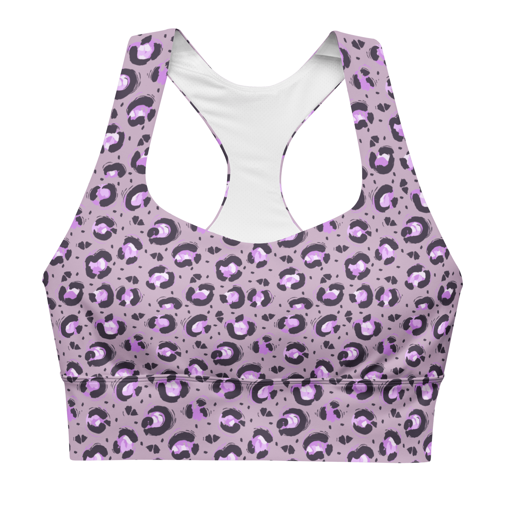 Purple African Cheetah - Compression Sports Bra - Sports Bra - GYMLEGGS LLC