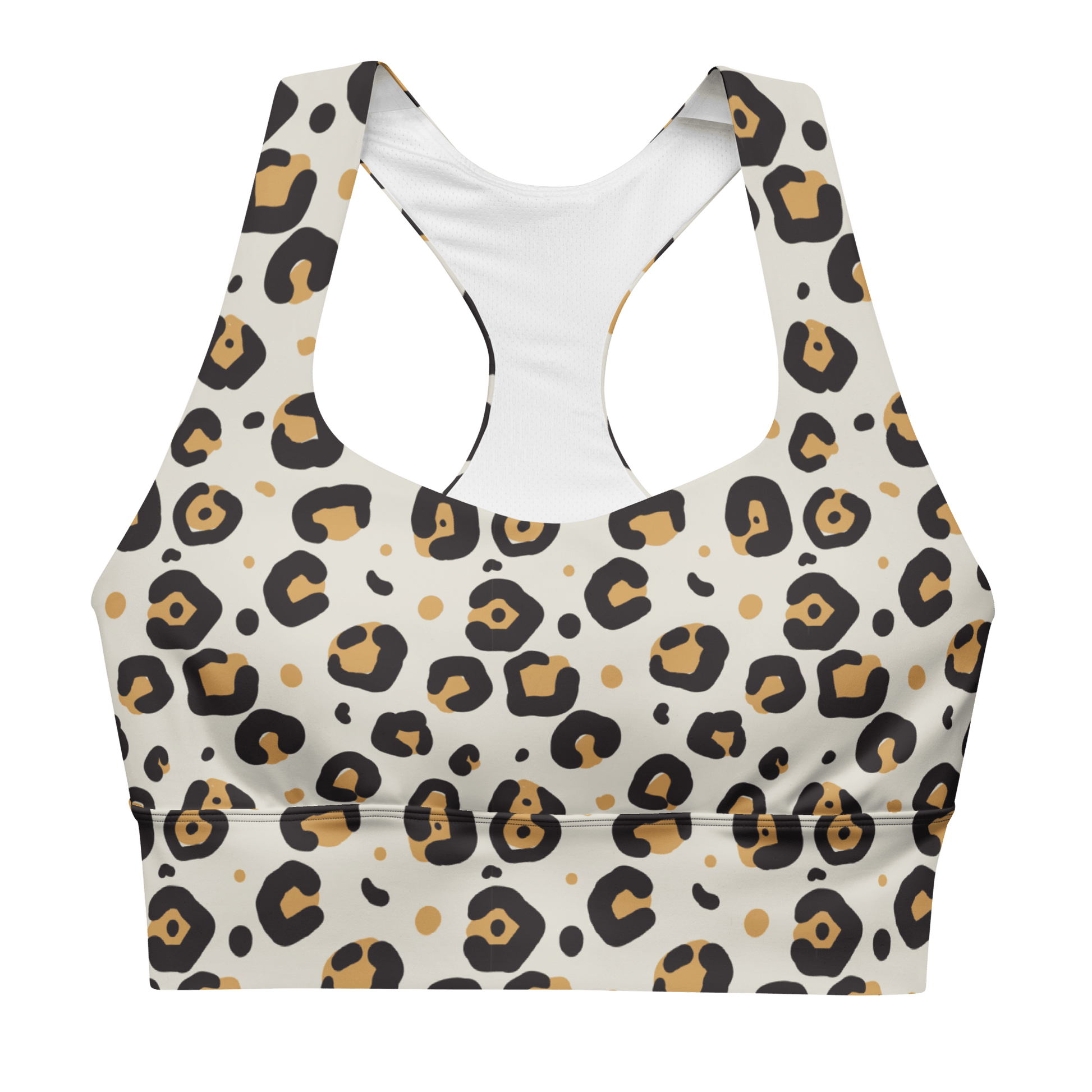 Gold Albino Leopard - Compression Sports Bra - Sports Bra - GYMLEGGS LLC