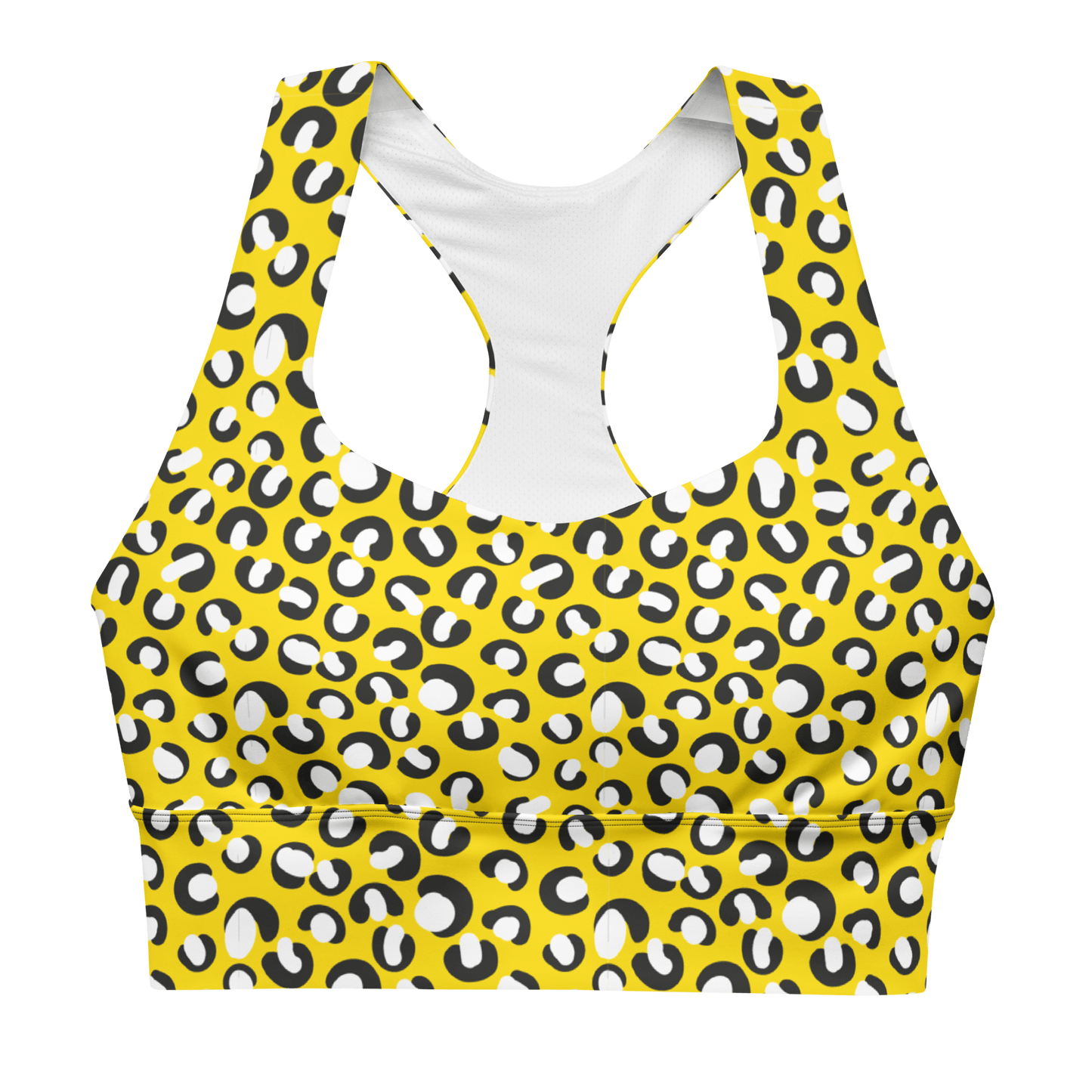 Yellow Cheetah - Compression Sports Bra - Sports Bra - GYMLEGGS LLC