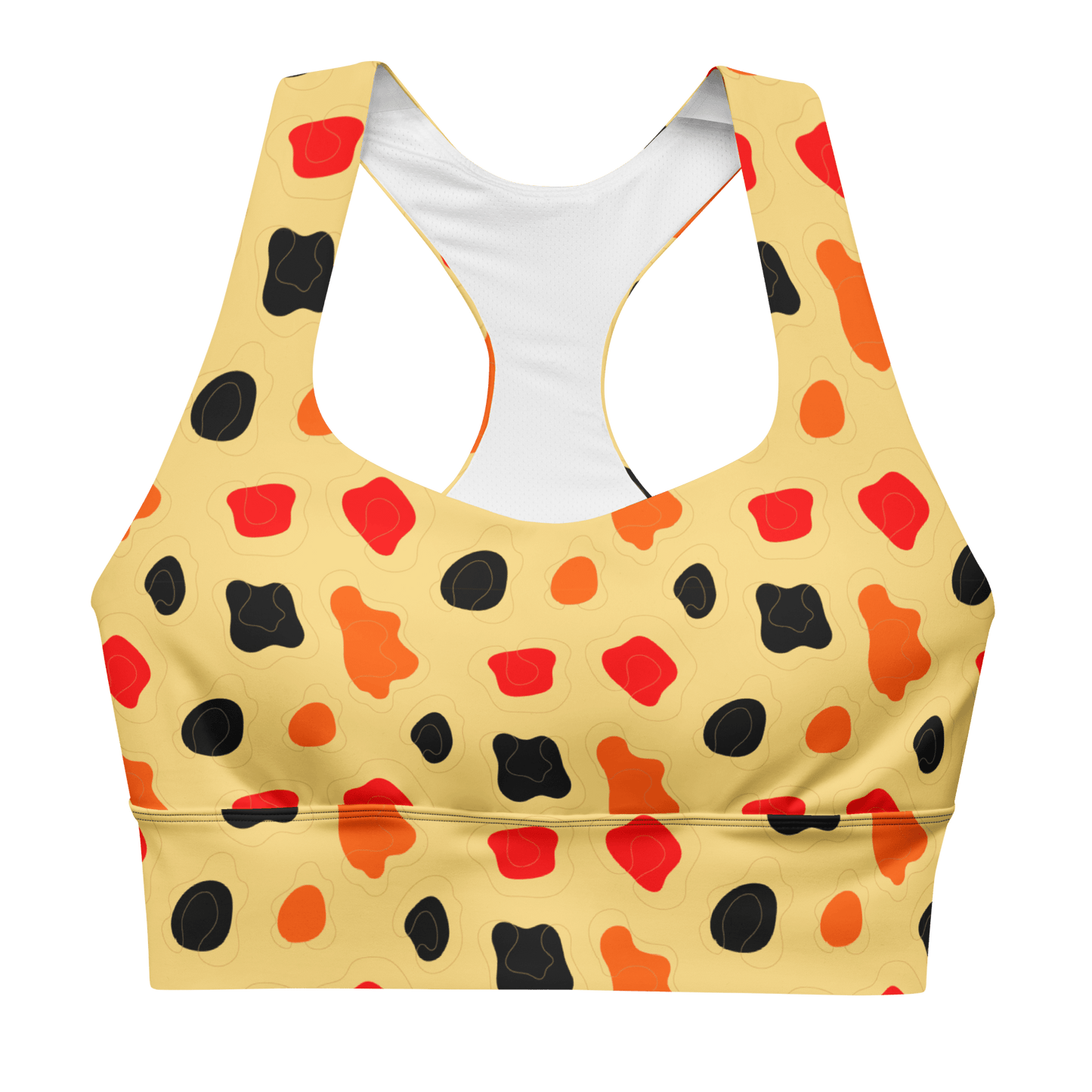 Yellow Spotted Cow - Compression Sports Bra - Sports Bra - GYMLEGGS LLC