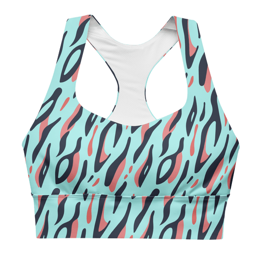 Blue Flame Tiger - Compression Sports Bra - Sports Bra - GYMLEGGS LLC