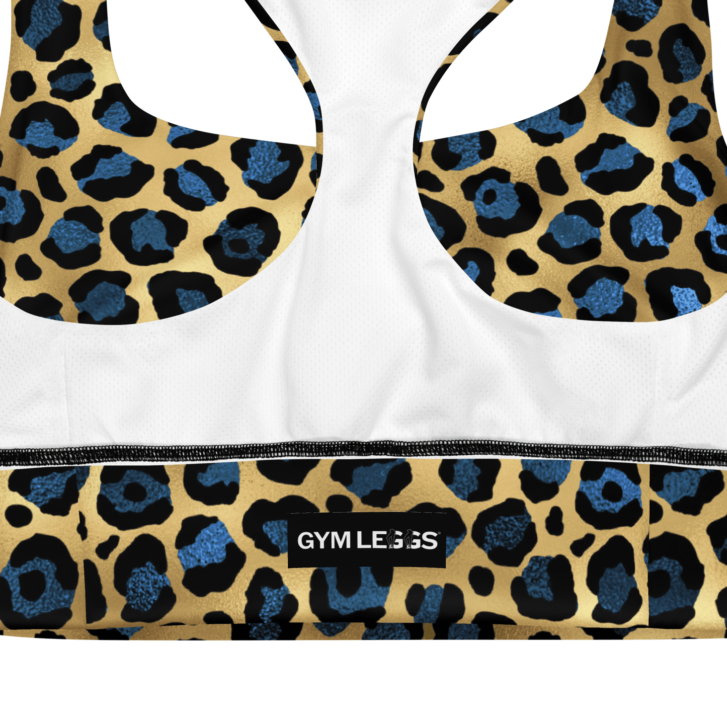 Desert Night Blue Leopard - Compression Sports Bra - Sports Bra - GYMLEGGS LLC