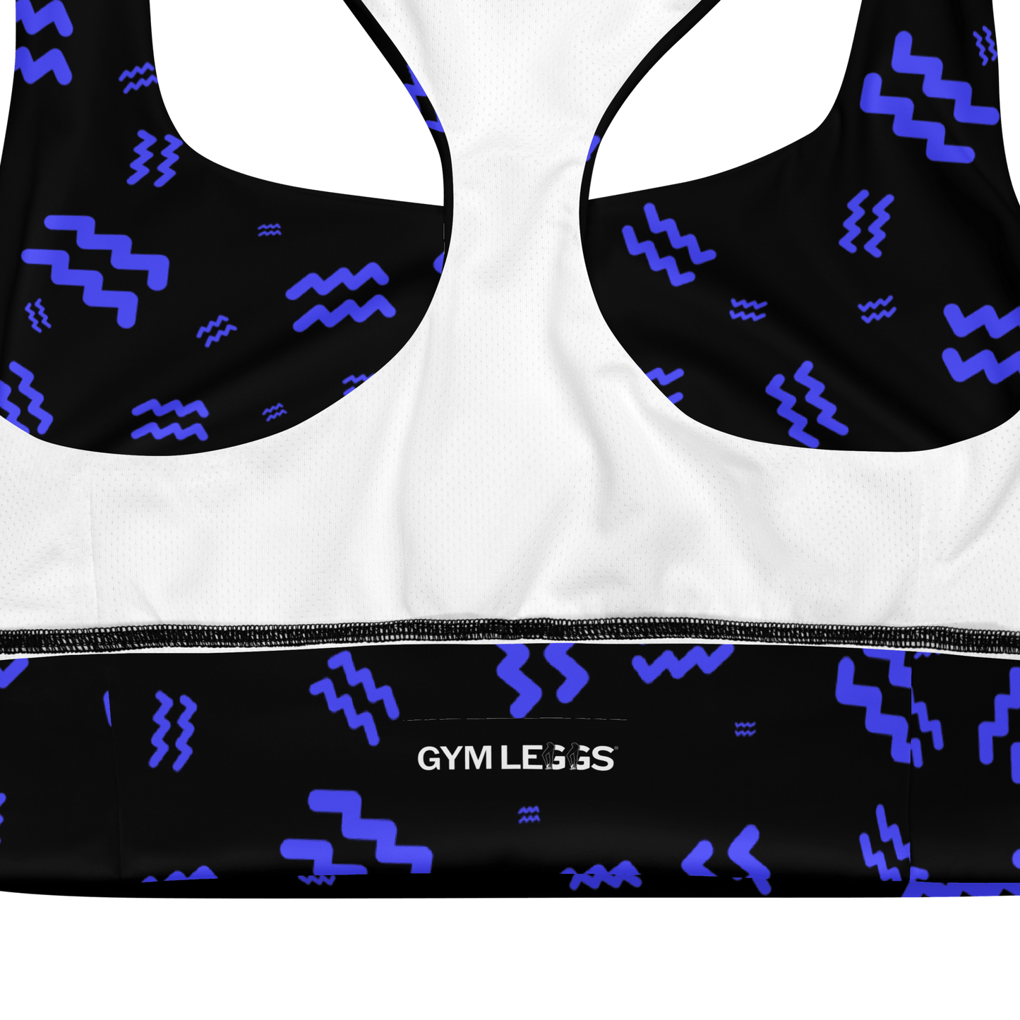 Zodiac Aquarius Black - Compression Sports Bra - Sports Bra - GYMLEGGS LLC