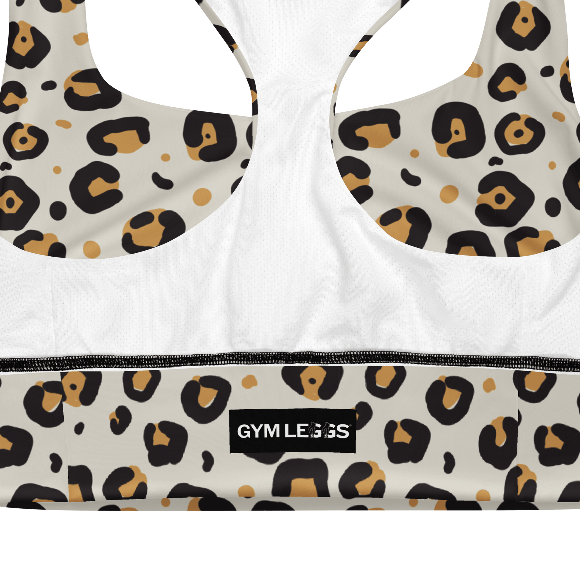 Gold Albino Leopard - Compression Sports Bra - Sports Bra - GYMLEGGS LLC