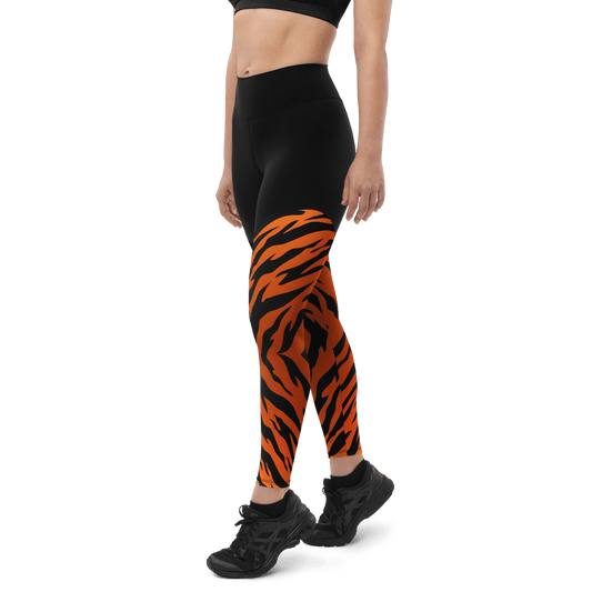 Caspian Tiger - Compression Sports Leggings - Sports Leggings - GYMLEGGS LLC