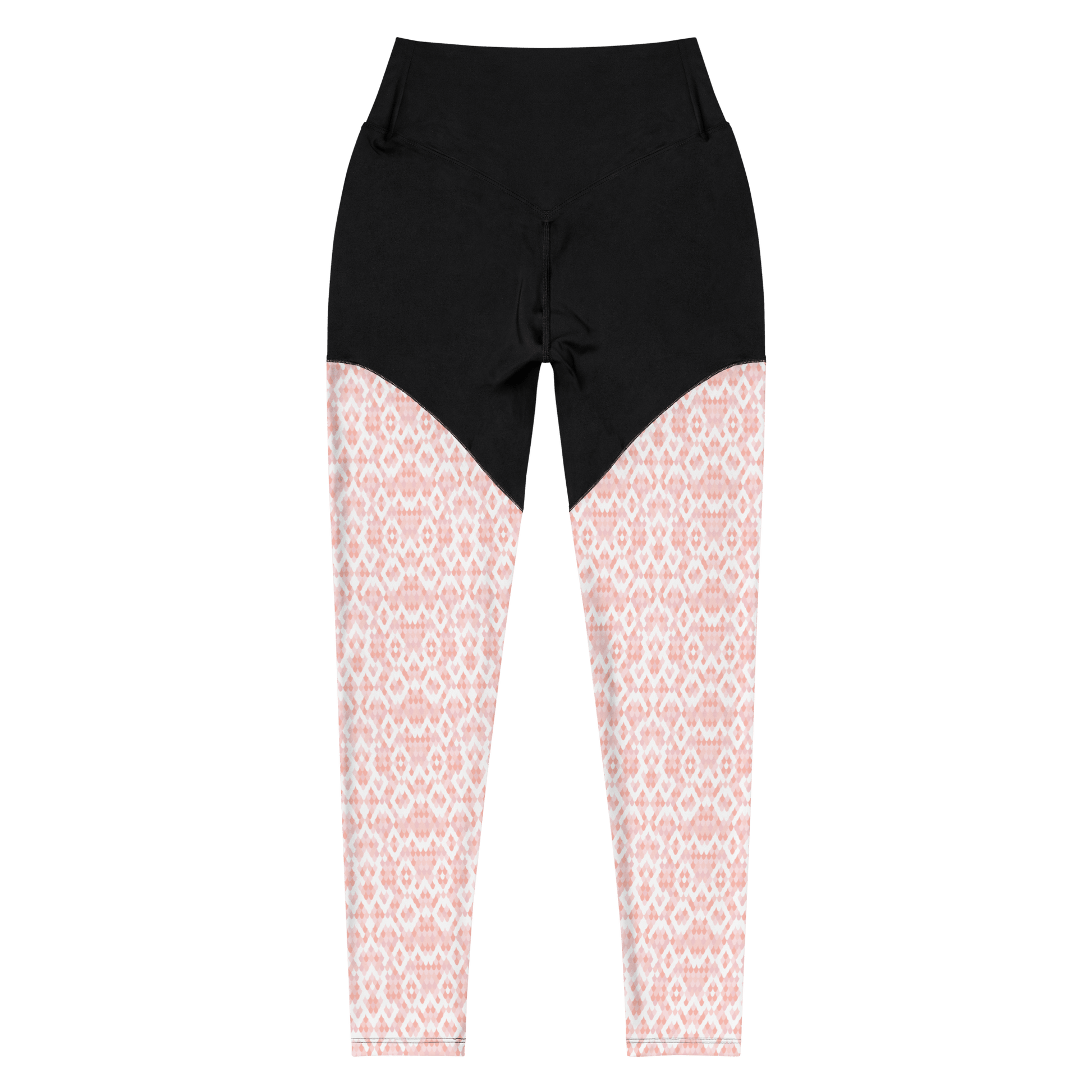 Pink Angelfish Scales - Compression Sports Leggings - Sports Leggings - GYMLEGGS LLC