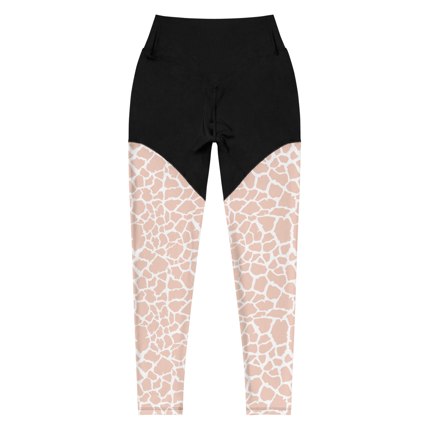 Pink Angolan Giraffe - Compression Sports Leggings - Sports Leggings - GYMLEGGS LLC