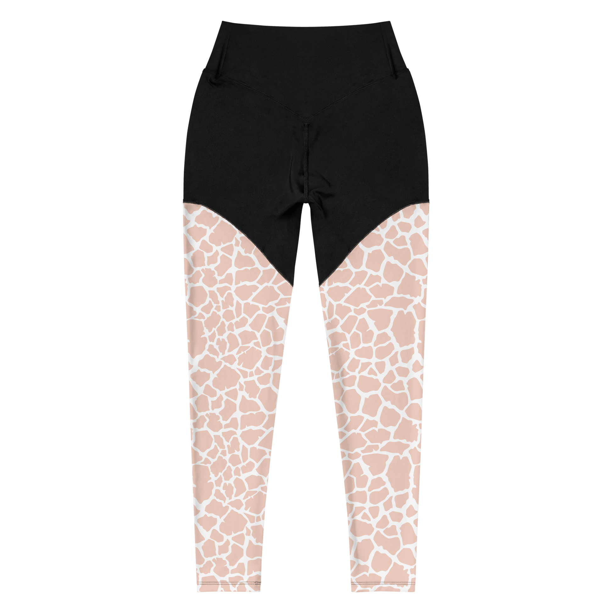 Pink Angolan Giraffe - Compression Sports Leggings - Sports Leggings - GYMLEGGS LLC