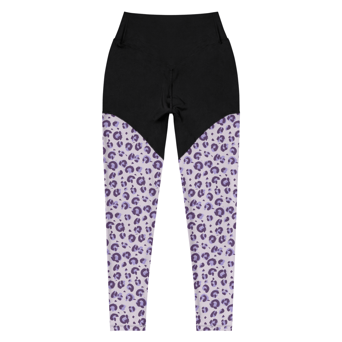 Violet African Cheetah - Compression Sports Leggings - Sports Leggings - GYMLEGGS LLC