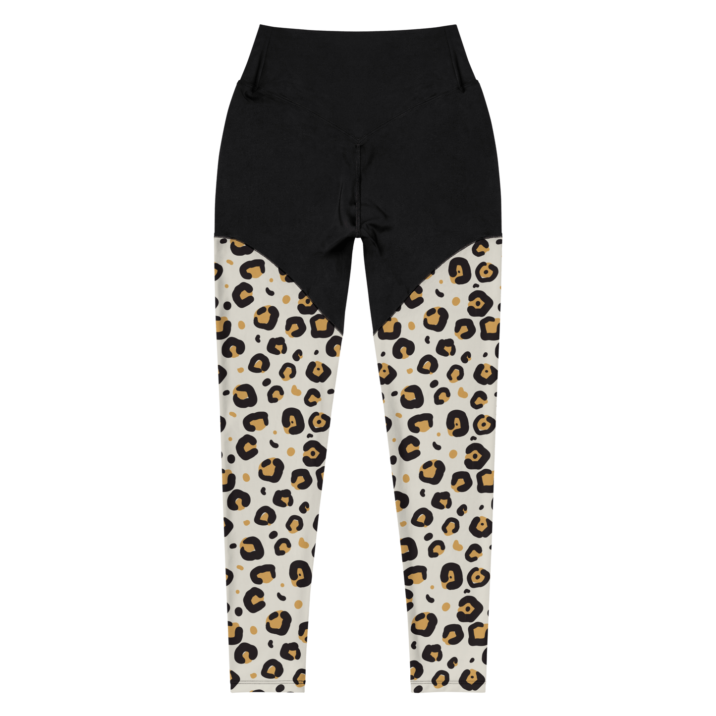 Gold Albino Leopard - Compression Sports Leggings - Sports Leggings - GYMLEGGS LLC