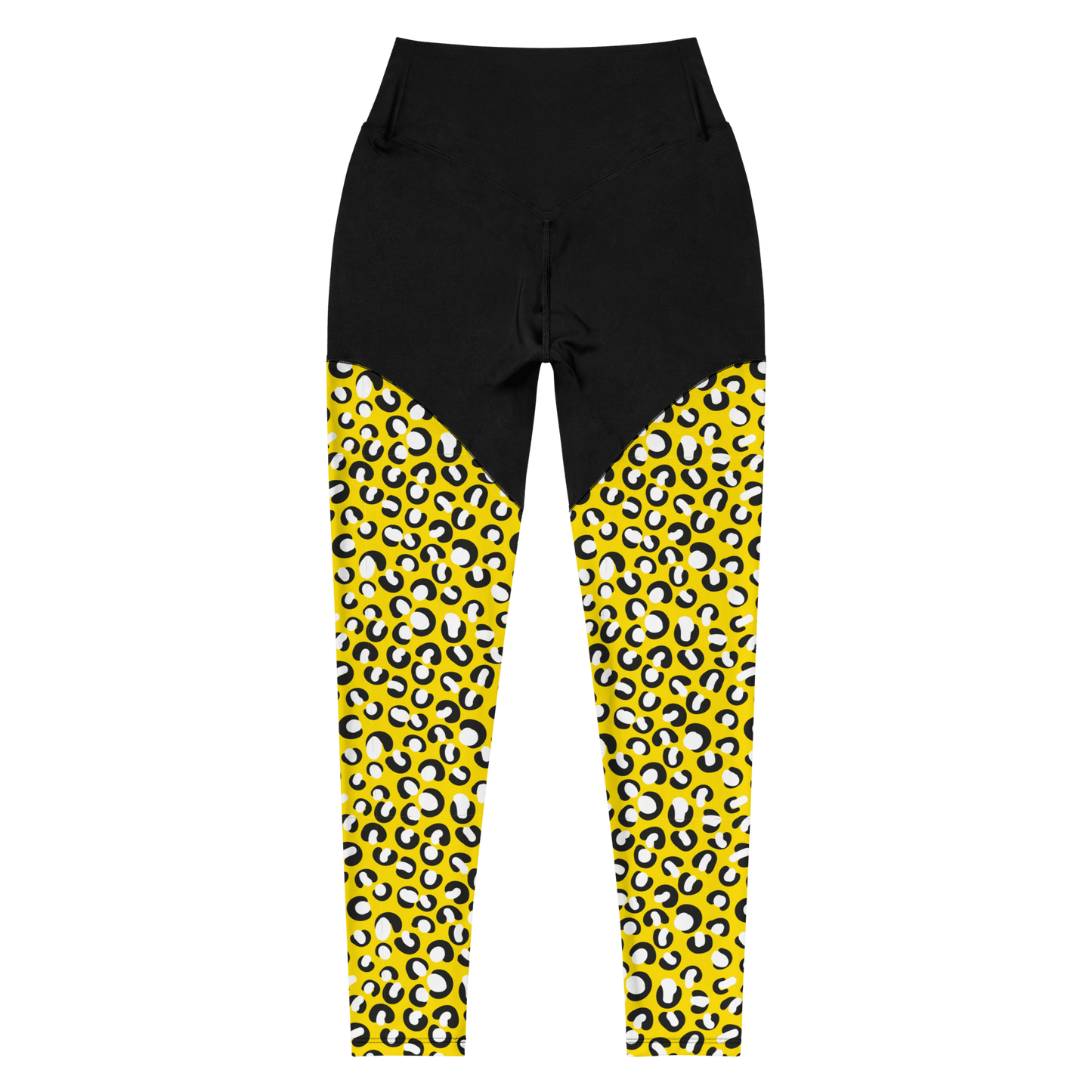 Yellow Cheetah - Compression Sports Leggings - Sports Leggings - GYMLEGGS LLC