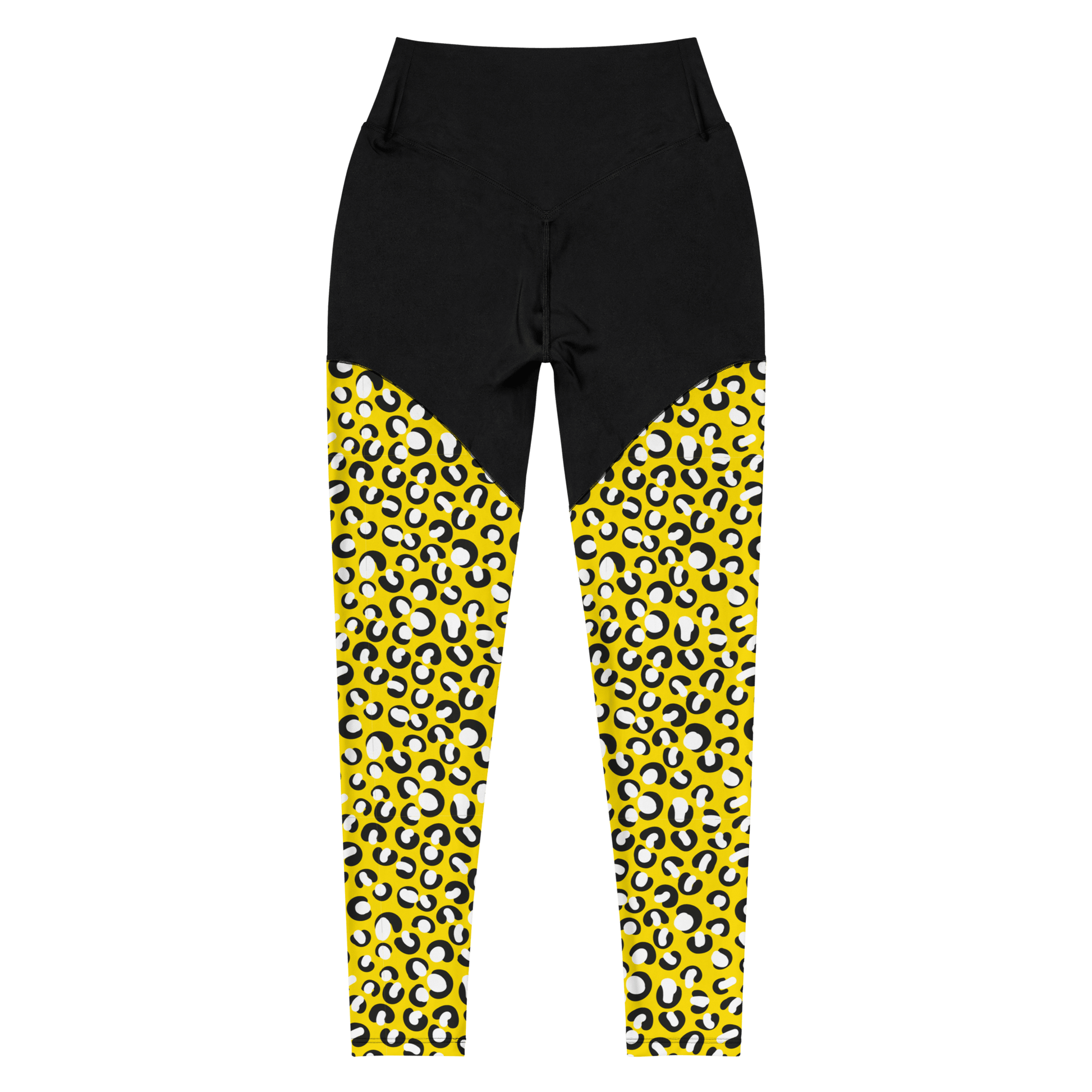 Yellow Cheetah - Compression Sports Leggings - Sports Leggings - GYMLEGGS LLC