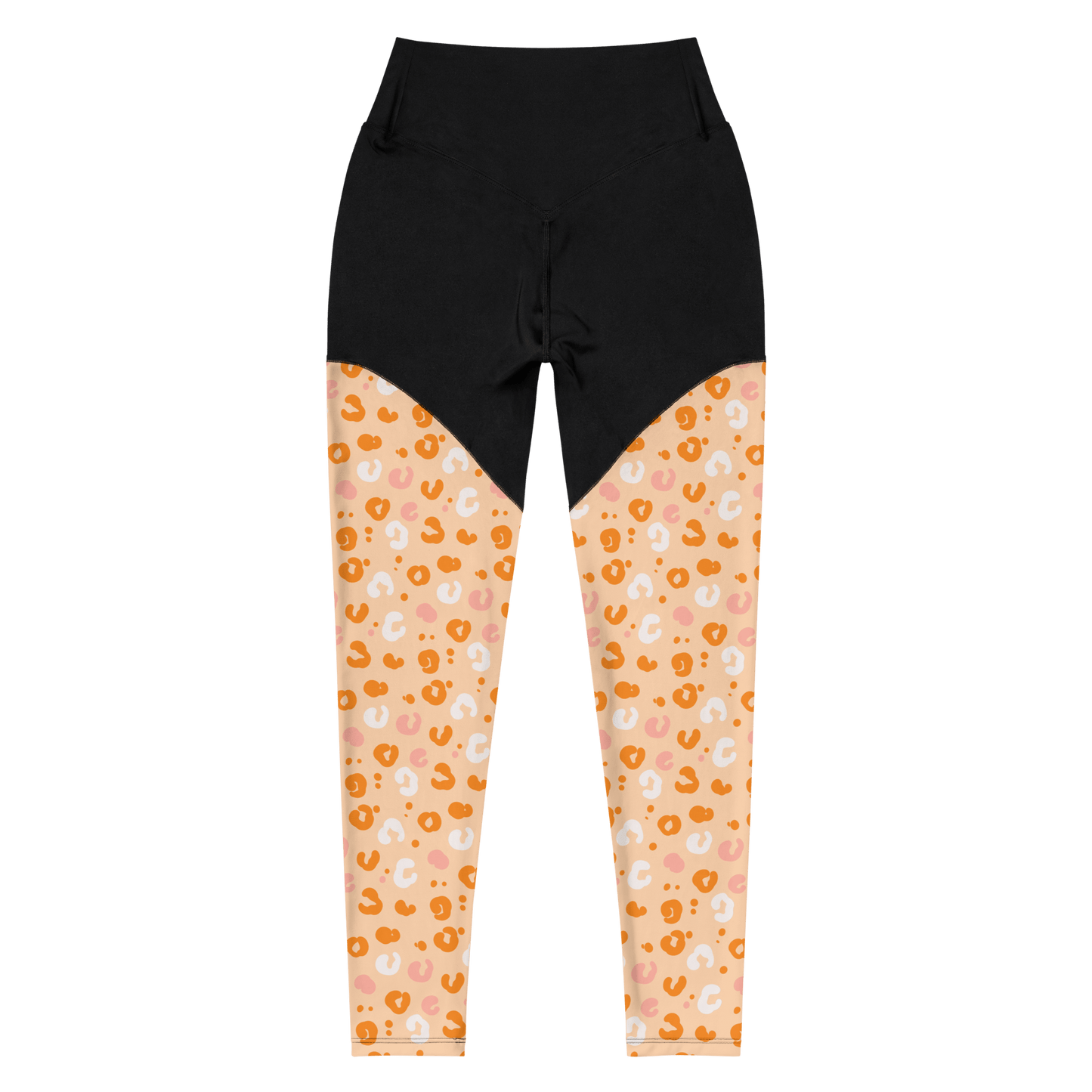 Peachy Cheetah - Compression Sports Leggings - Sports Leggings - GYMLEGGS LLC