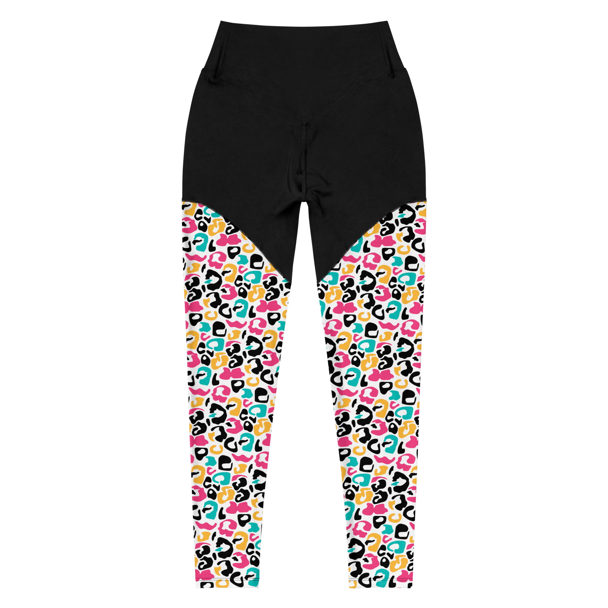 Abstract White Cheetah - Compression Sports Leggings - Sports Leggings - GYMLEGGS LLC