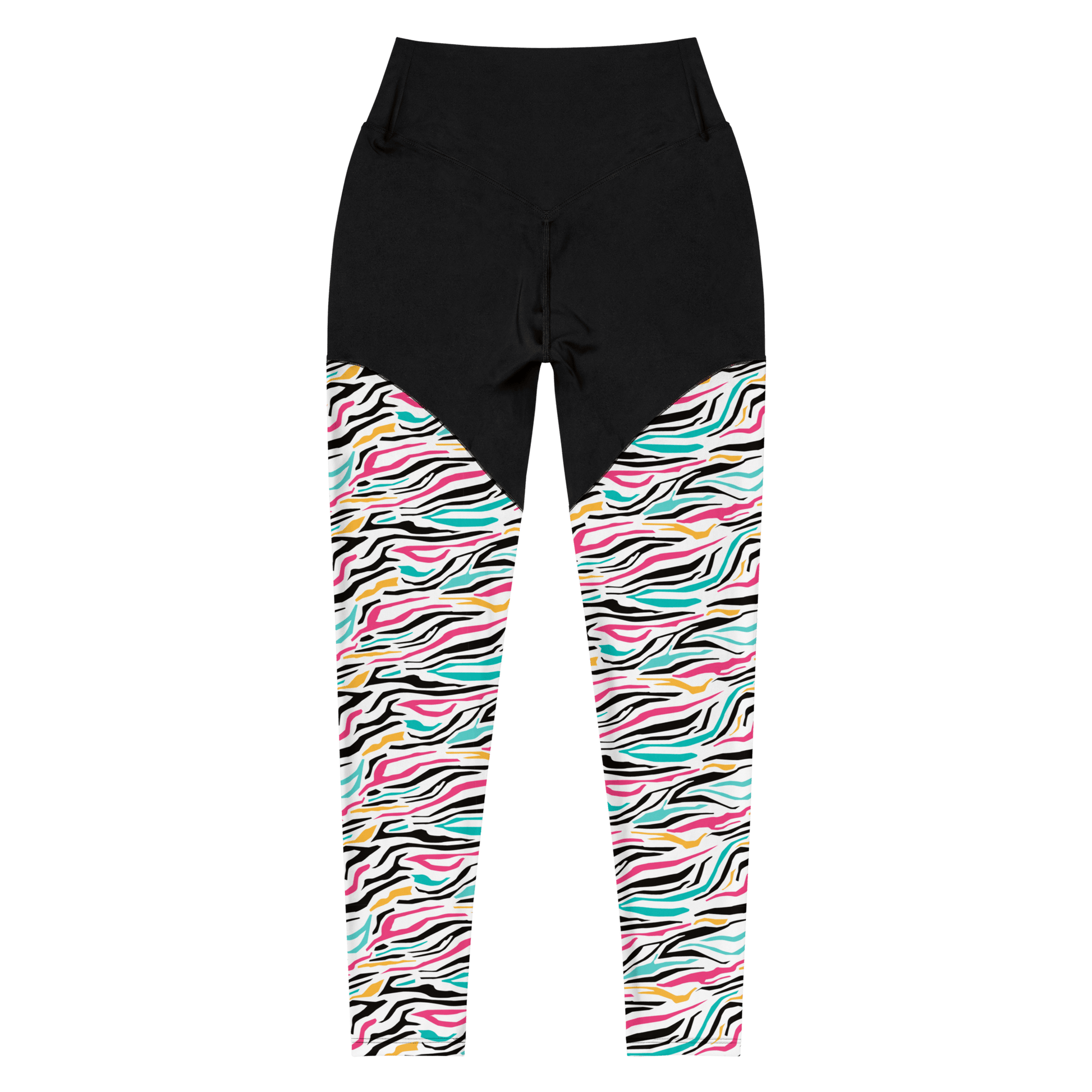 Inverse Abstract Tiger - Compression Sports Leggings - Sports Leggings - GYMLEGGS LLC