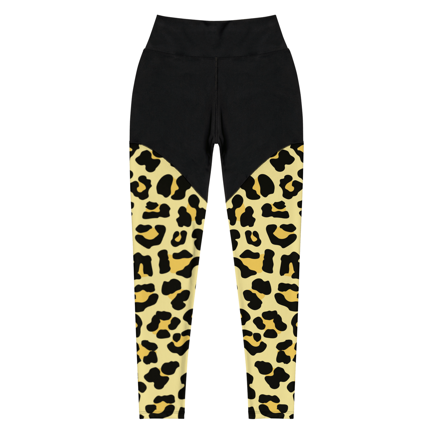 Yellow Desert Cheetah - Compression Sports Leggings - Sports Leggings - GYMLEGGS LLC