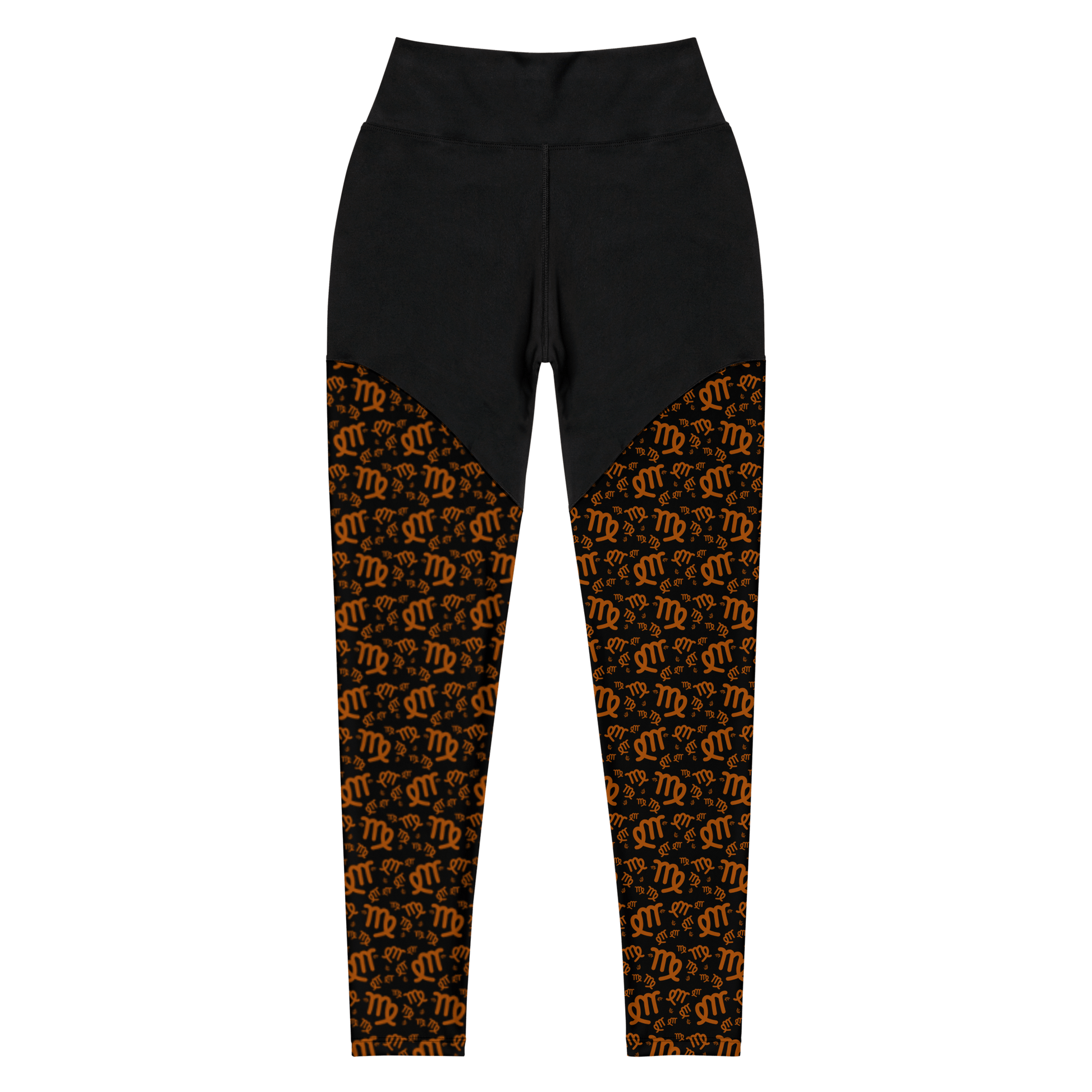 Zodiac Virgo Black - Compression Sports Leggings - Sports Leggings - GYMLEGGS LLC