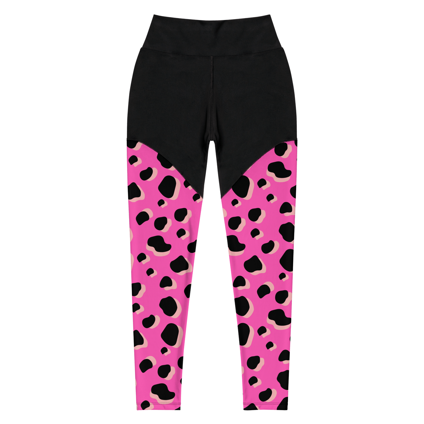 Pink Cow - Compression Sports Leggings - Sports Leggings - GYMLEGGS LLC