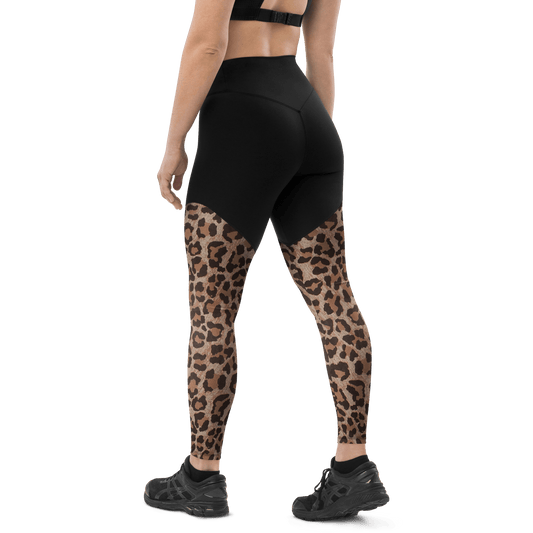 Thar Desert Leopard - Compression Sports Leggings - Sports Leggings - GYMLEGGS LLC