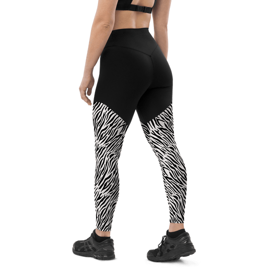 Baby Zebra - Compression Sports Leggings - Sports Leggings - GYMLEGGS LLC