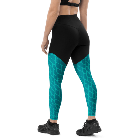 Queen Parrotfish Scales - Compression Sports Leggings - Sports Leggings - GYMLEGGS LLC