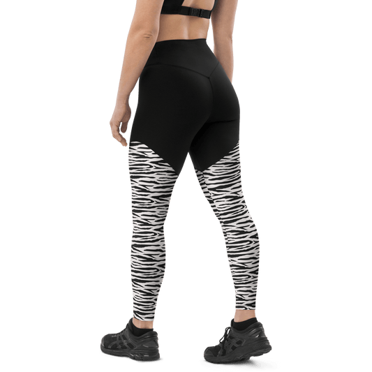 Ethiopian Zebra - Compression Sports Leggings - Sports Leggings - GYMLEGGS LLC