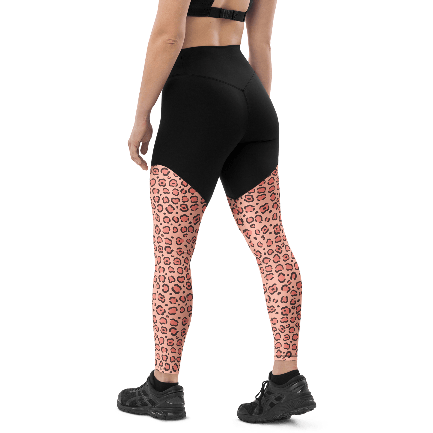 Pink Amur Leopard - Compression Sports Leggings - Sports Leggings - GYMLEGGS LLC