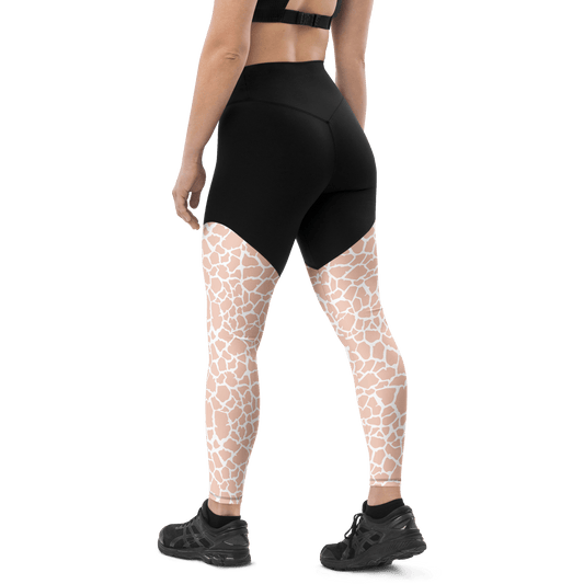 Pink Angolan Giraffe - Compression Sports Leggings - Sports Leggings - GYMLEGGS LLC