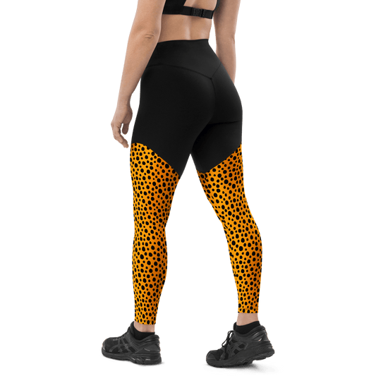 North Western Cheetah - Compression Sports Leggings - Sports Leggings - GYMLEGGS LLC