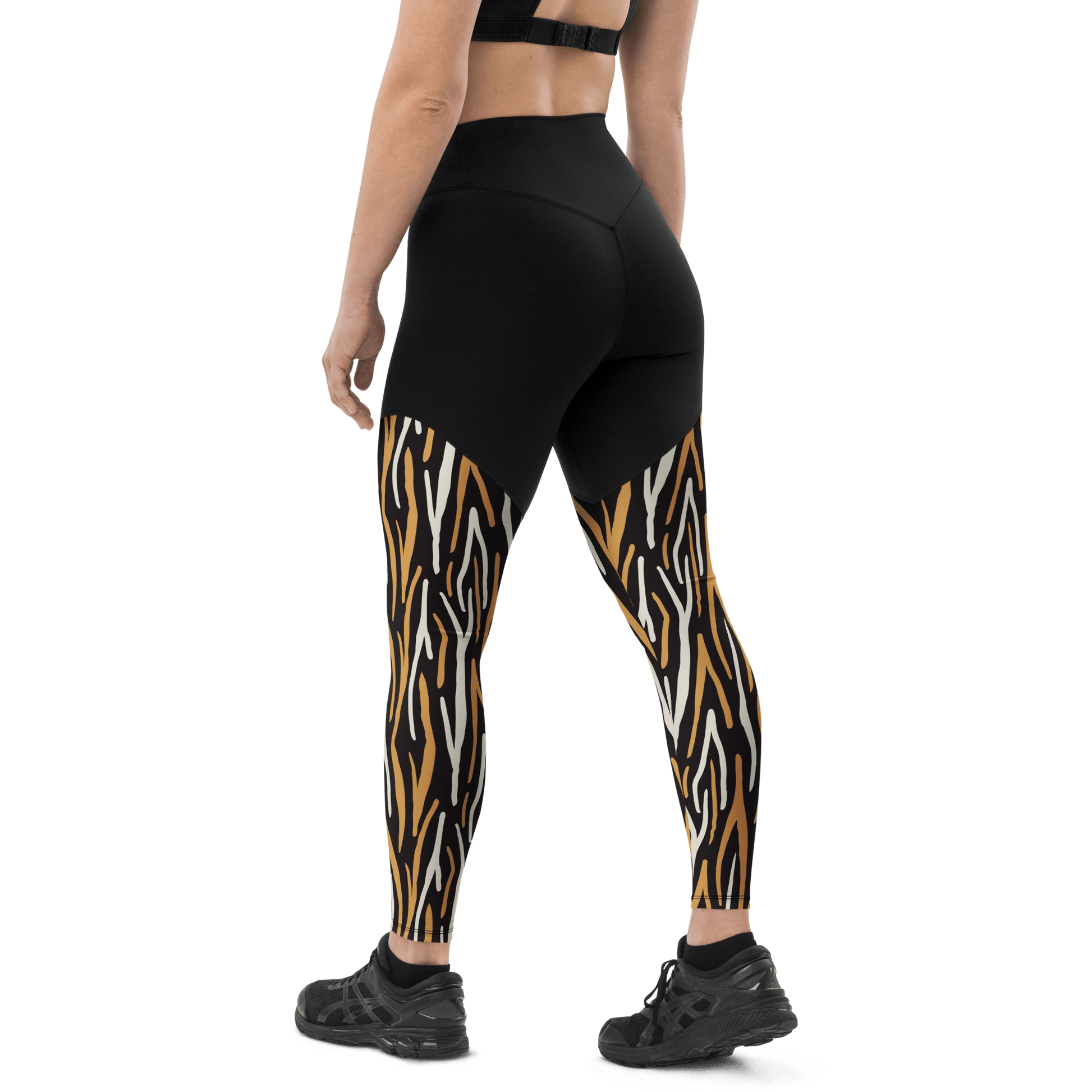 White Bali Tiger - Compression Sports Leggings - Sports Leggings - GYMLEGGS LLC