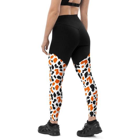 Abstract Cow Spots - Compression Sports Leggings - Sports Leggings - GYMLEGGS LLC