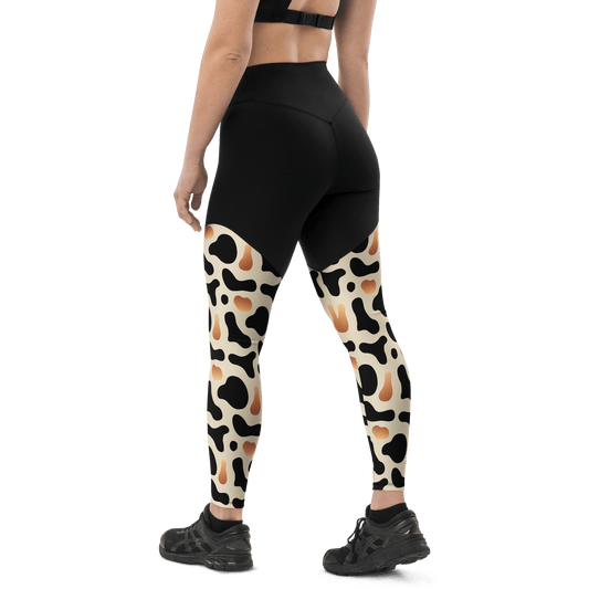 Sahara Desert Cow - Compression Sports Leggings - Sports Leggings - GYMLEGGS LLC