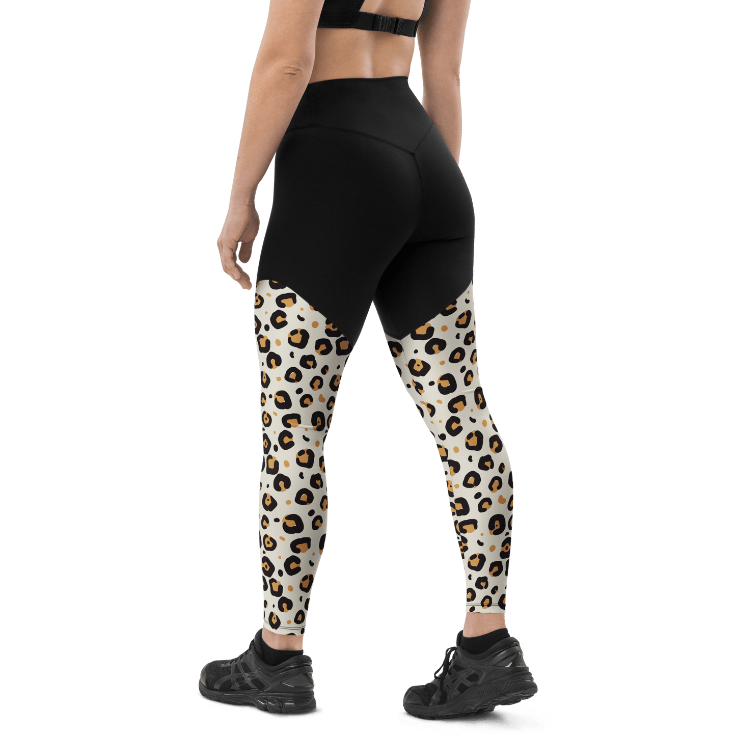 Gold Albino Leopard - Compression Sports Leggings - Sports Leggings - GYMLEGGS LLC