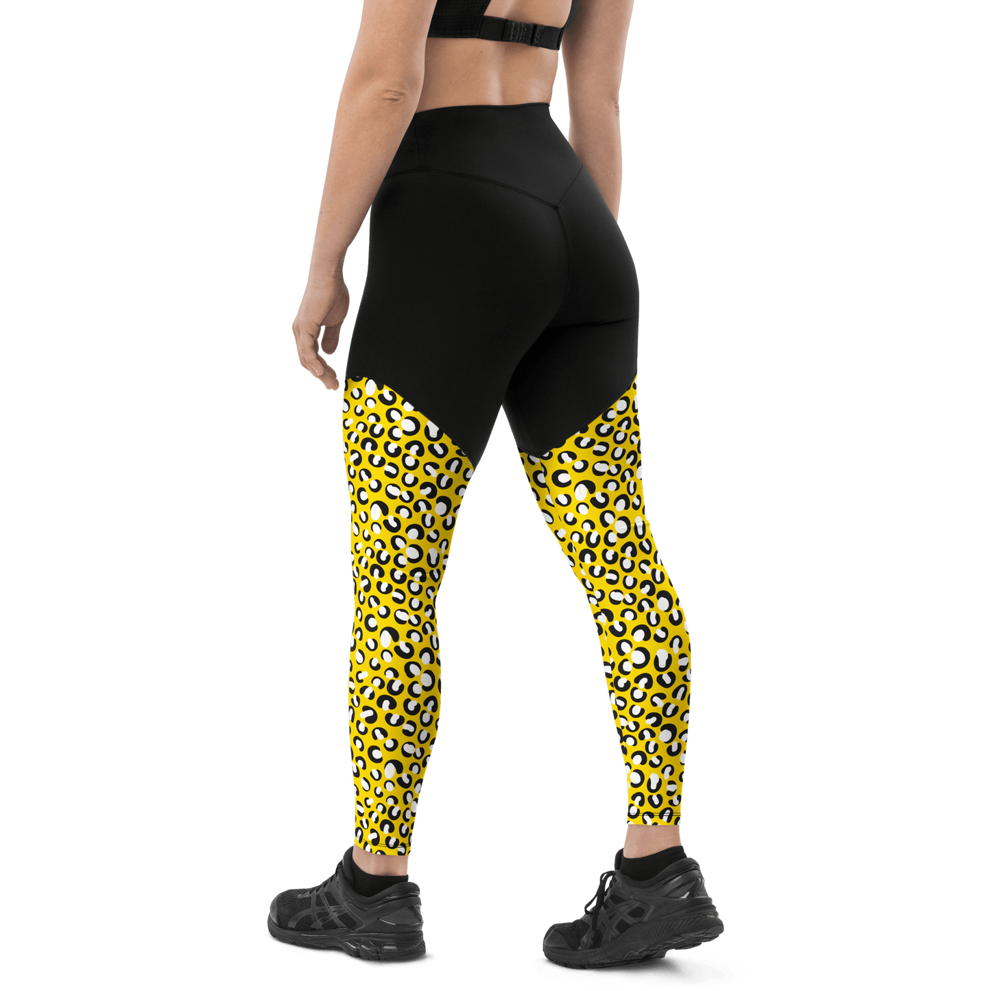 Yellow Cheetah - Compression Sports Leggings - Sports Leggings - GYMLEGGS LLC