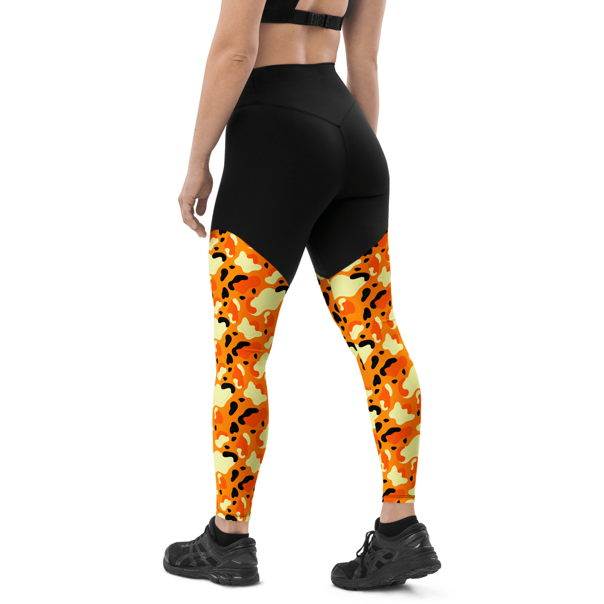 Forest Fire Cow - Compression Sports Leggings - Sports Leggings - GYMLEGGS LLC