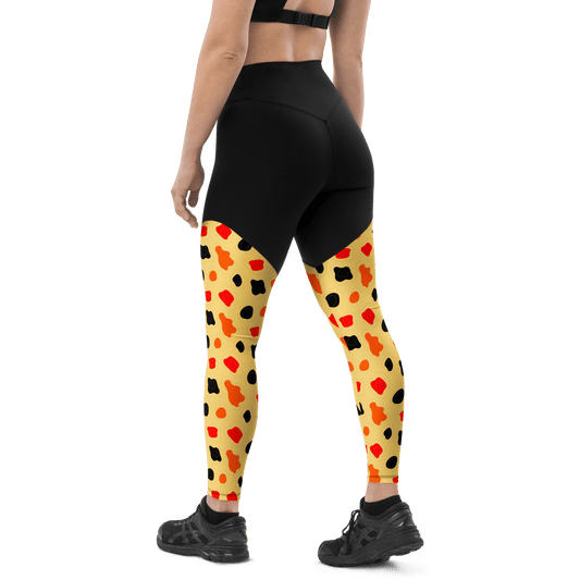 Yellow Spotted Cow - Compression Sports Leggings - Sports Leggings - GYMLEGGS LLC