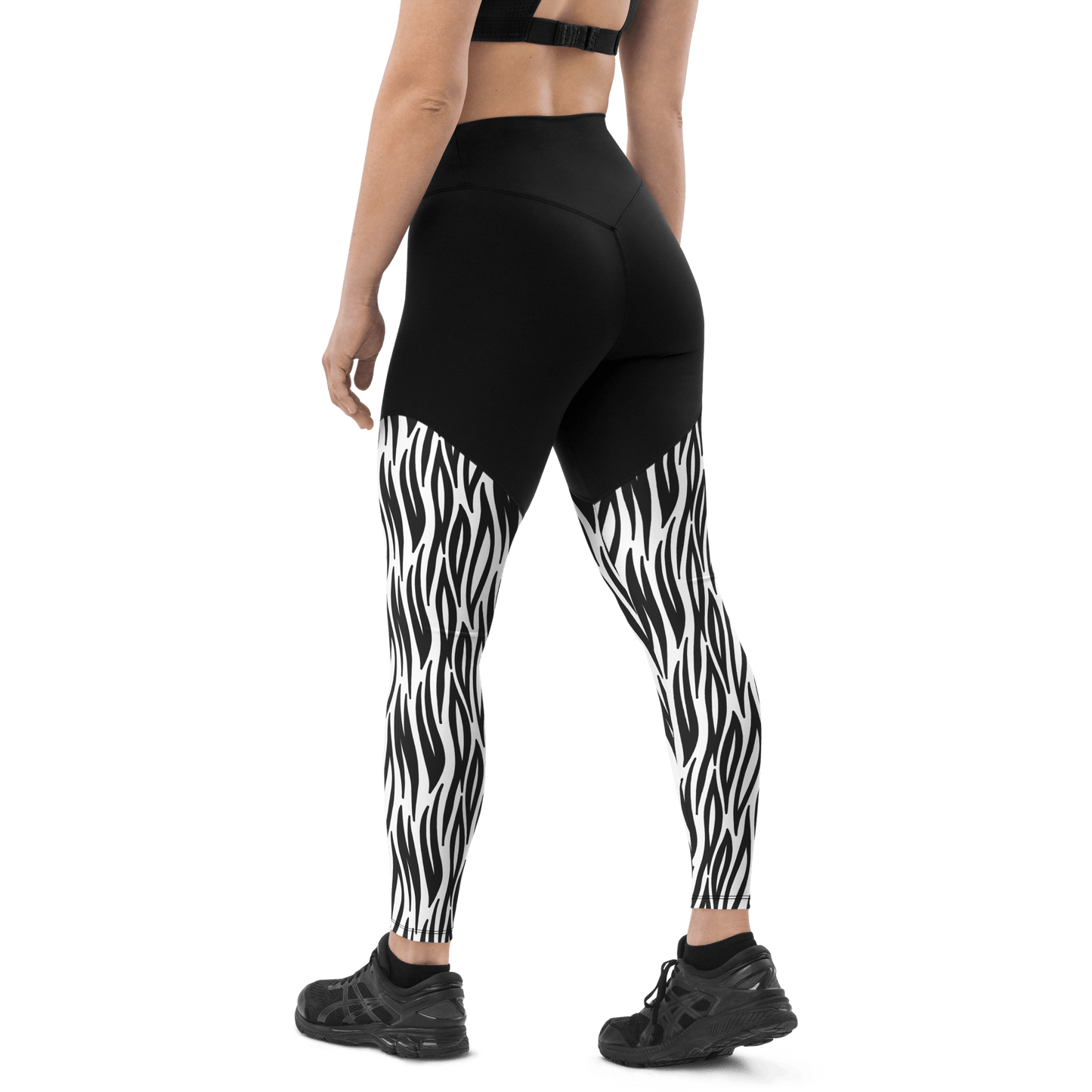 White Snow Tiger - Compression Sports Leggings - Sports Leggings - GYMLEGGS LLC