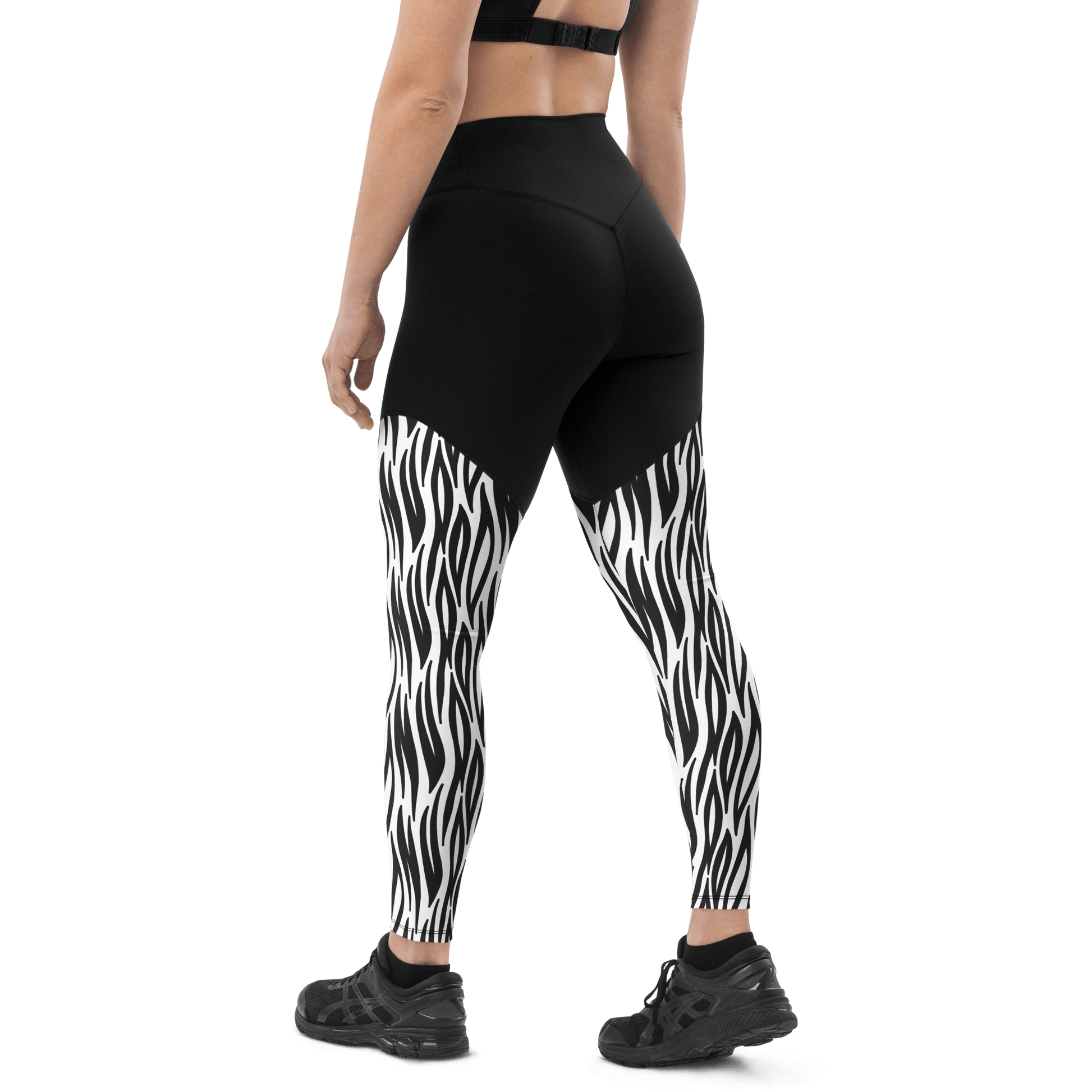 White Snow Tiger - Compression Sports Leggings - Sports Leggings - GYMLEGGS LLC