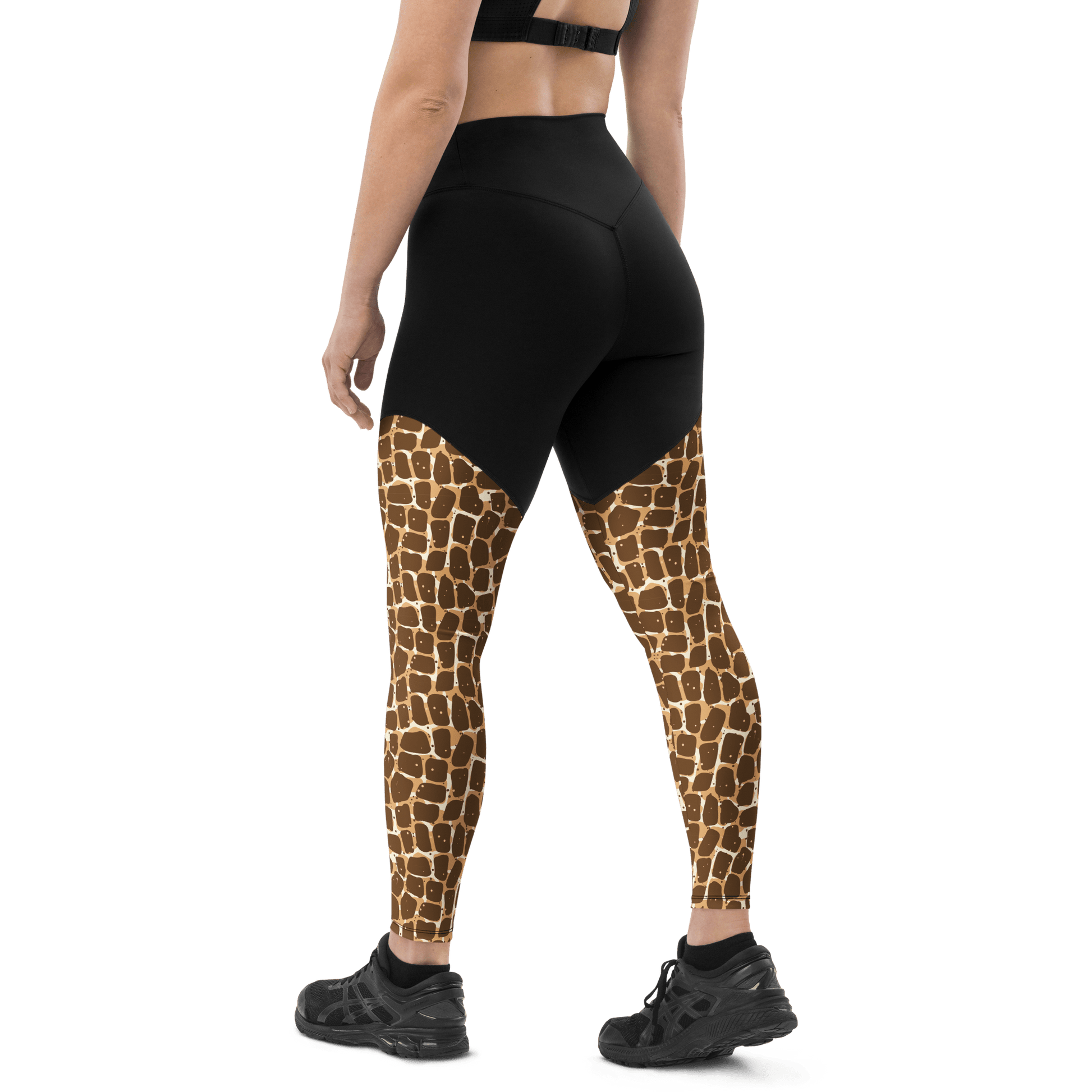 New Women Gold Print Leggings No Transparent Exercise Fitness