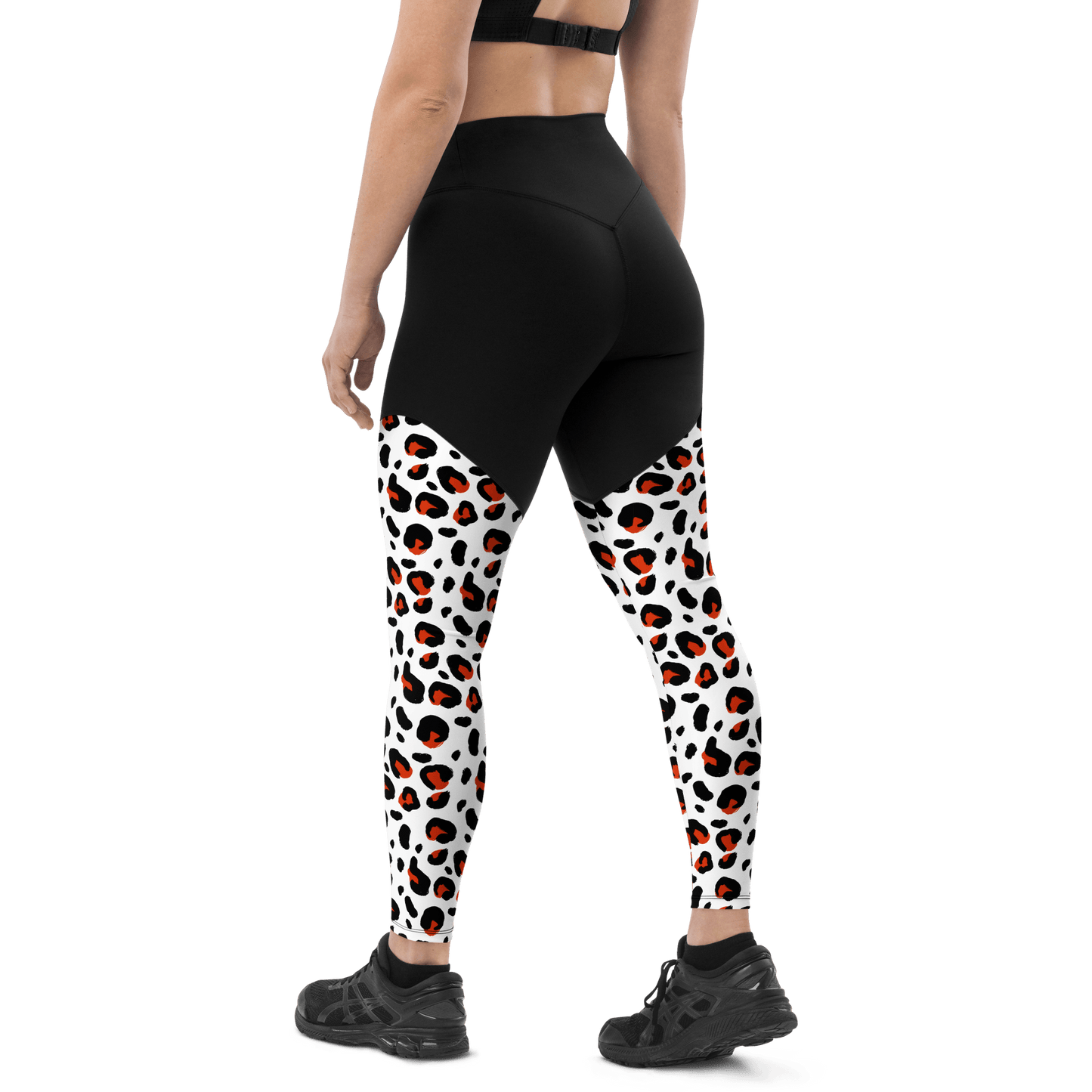 Hell Leopard - Compression Sports Leggings - Sports Leggings - GYMLEGGS LLC