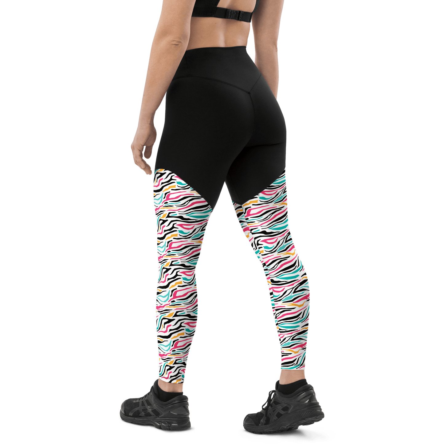 Inverse Abstract Tiger - Compression Sports Leggings - Sports Leggings - GYMLEGGS LLC